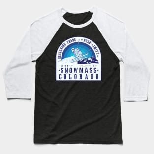 Ski Snowmass Colorado Baseball T-Shirt